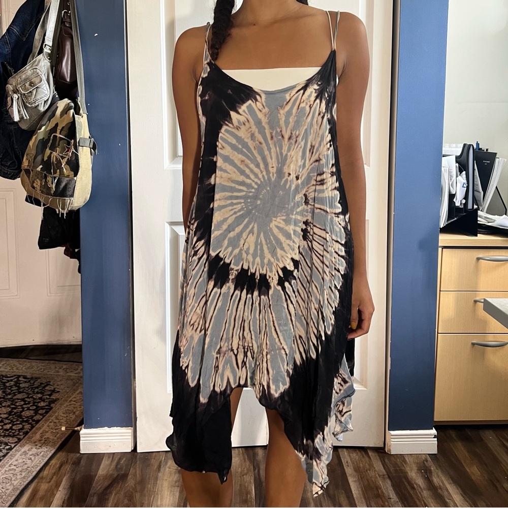 Tie-Dye Spaghetti Strap Dress